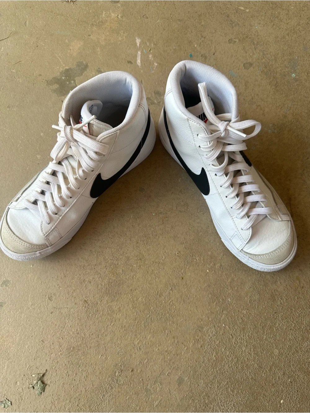 Nike White & Black High-Top Kids Sneakers